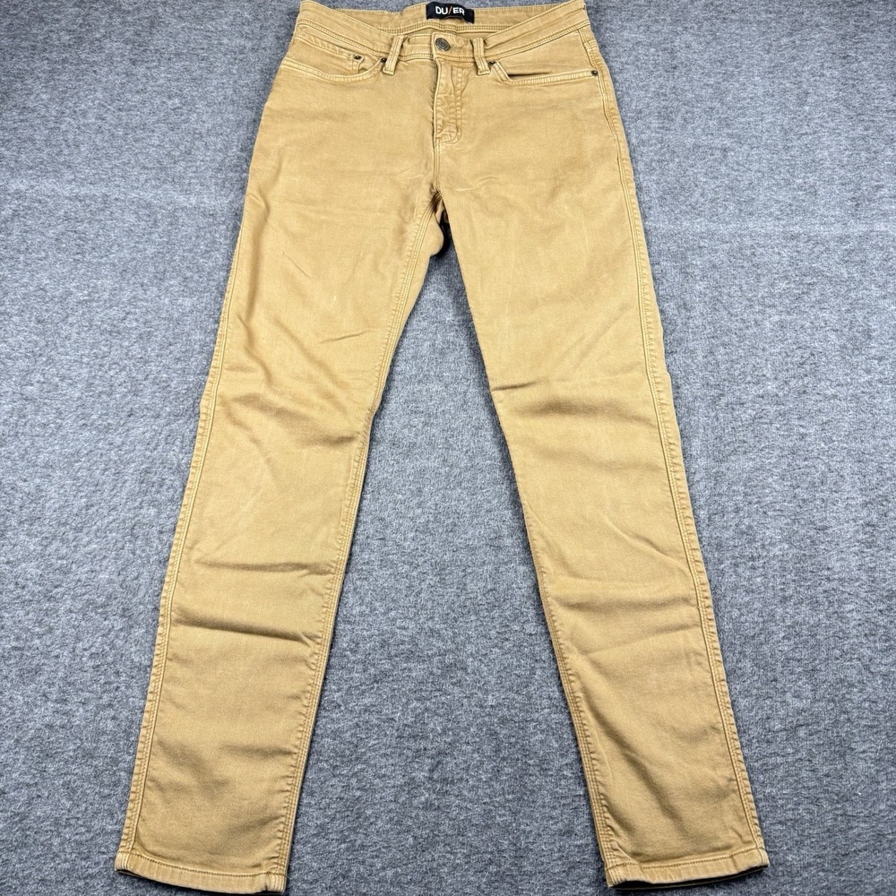 DUER Pants Mens 30x32 DU/ER No Sweat Slim N2X Brown Tan Khaki Stretch Chino‎